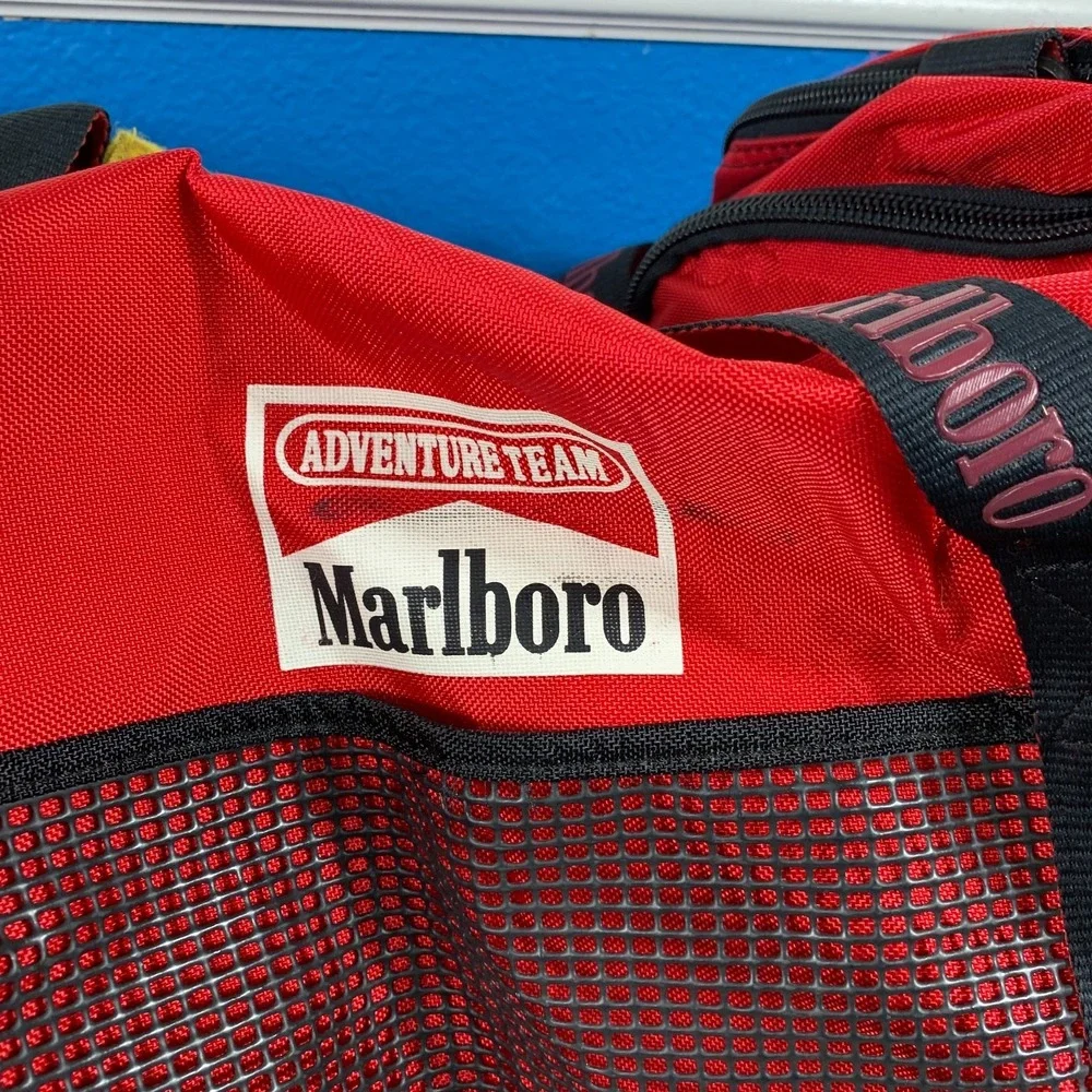 Vintage 90s Marlboro Unlimited Gym Duffle Bag Adventure Team Promo VTG